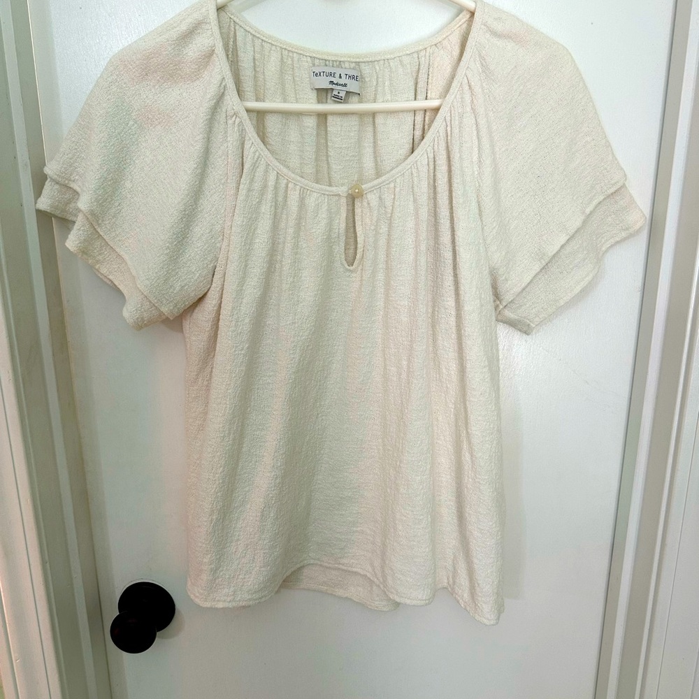 Madewell Texture and Thread Cream Women’s Top Blouse